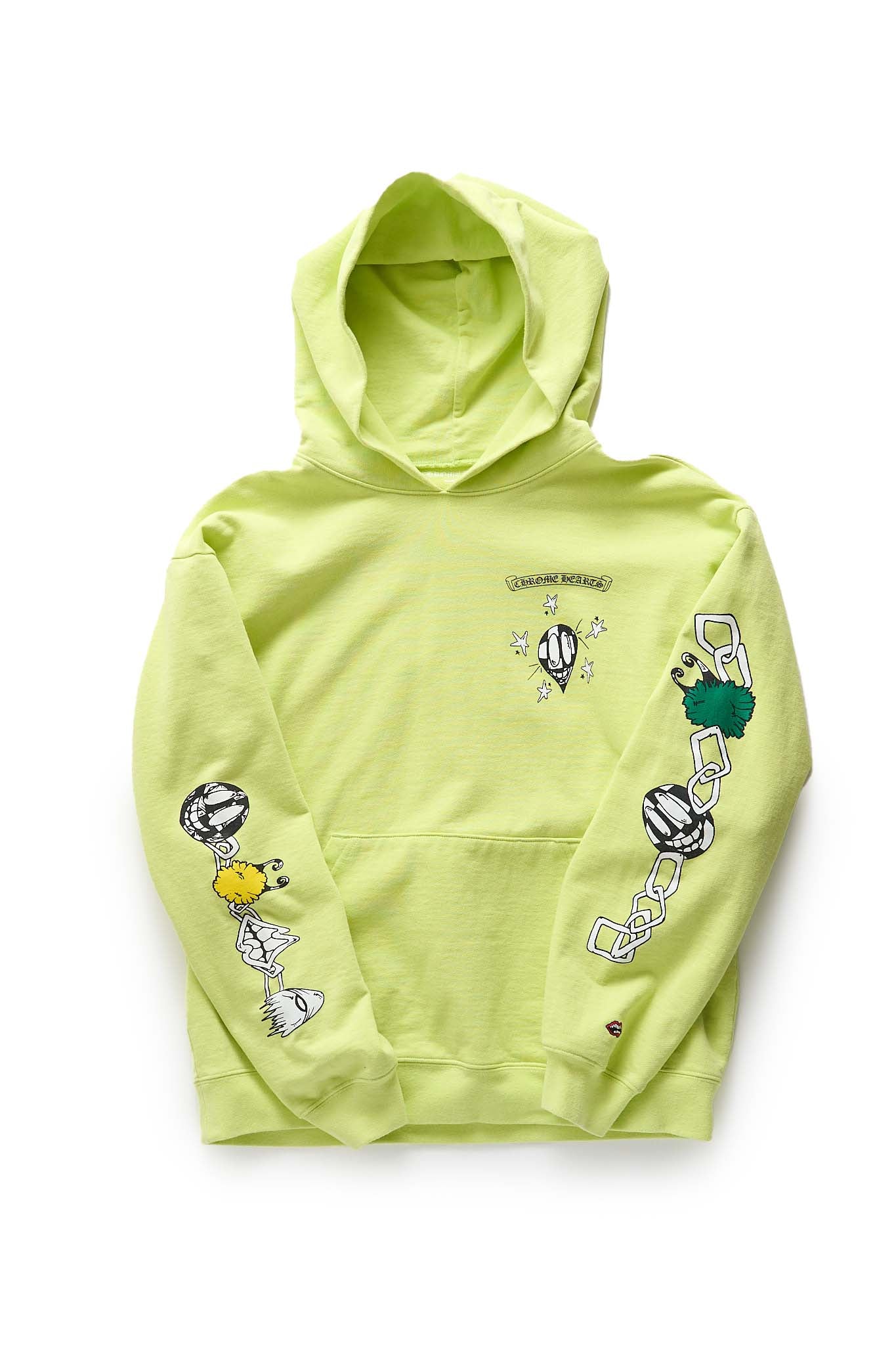 Chrome Hearts Matty Boy Link Graphic Print Hoodie Lime Green