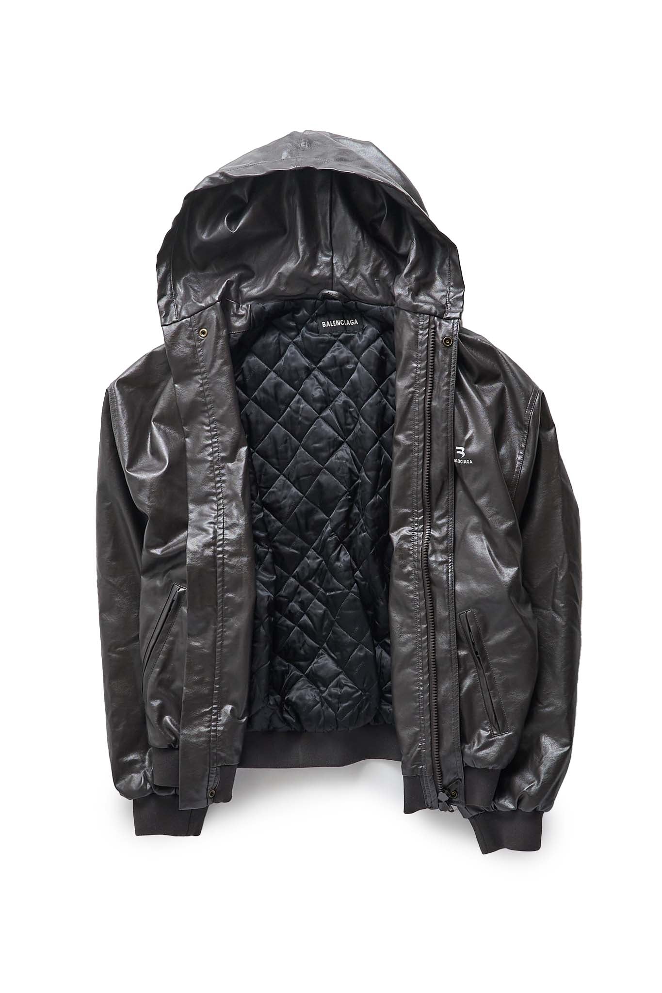 Balenciaga Sporty B Taxi Blouson Brown Leather Jacket