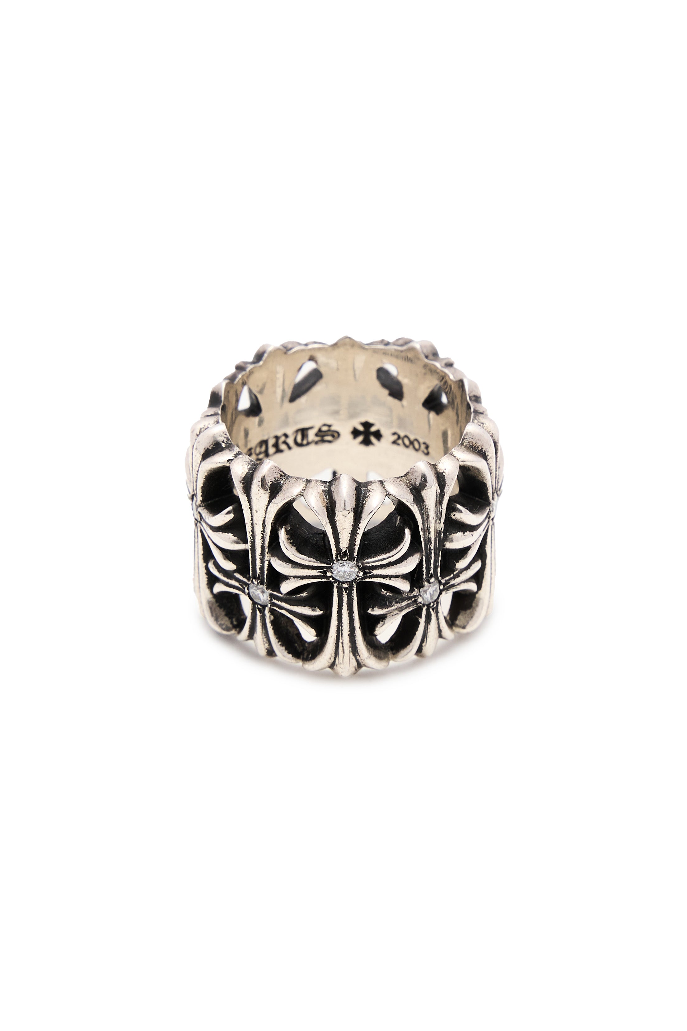Chrome Hearts Diamond Cemetery Cross Ring