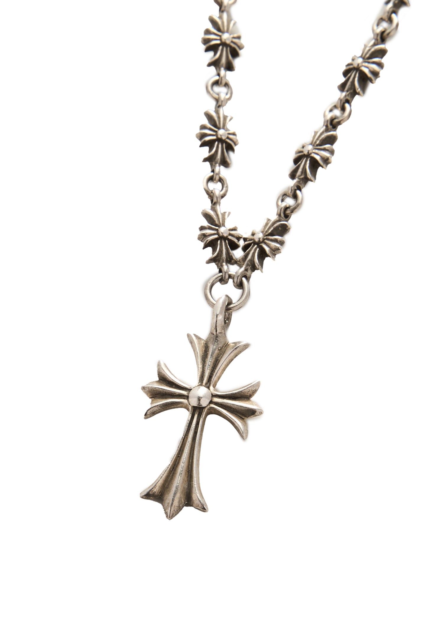 Chrome Hearts Cross Pendant & Cross Station Necklace