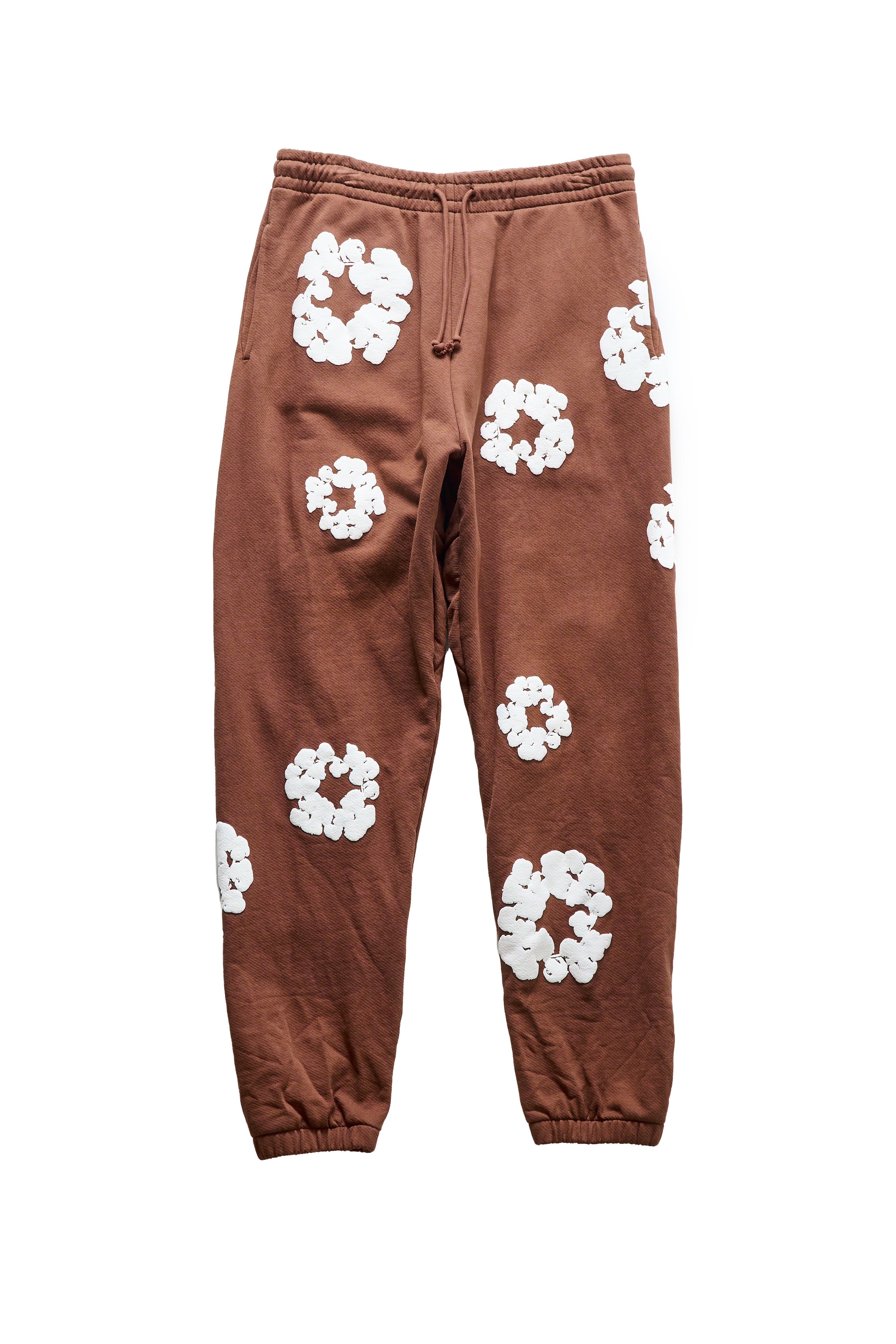 Denim Tears Wreath Graphic Print Sweatpants Brown