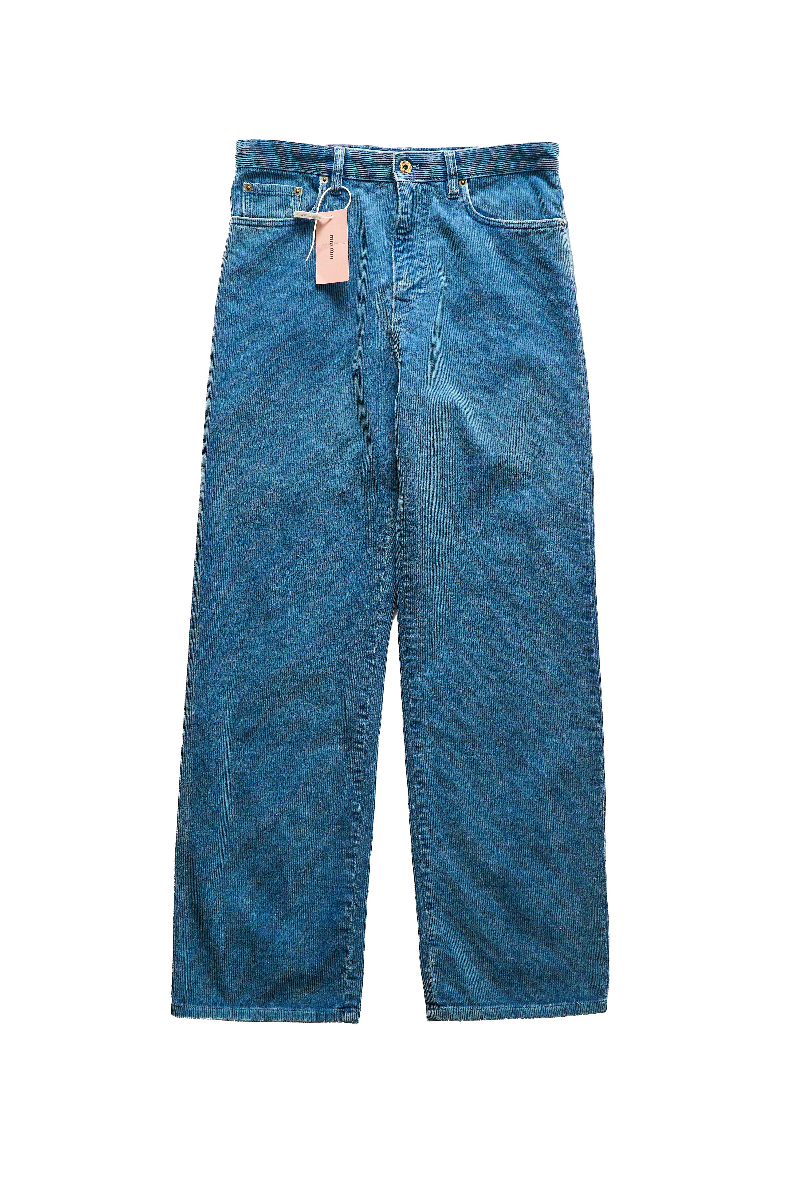 Miu Miu Women's Blue Corduroy Trousers