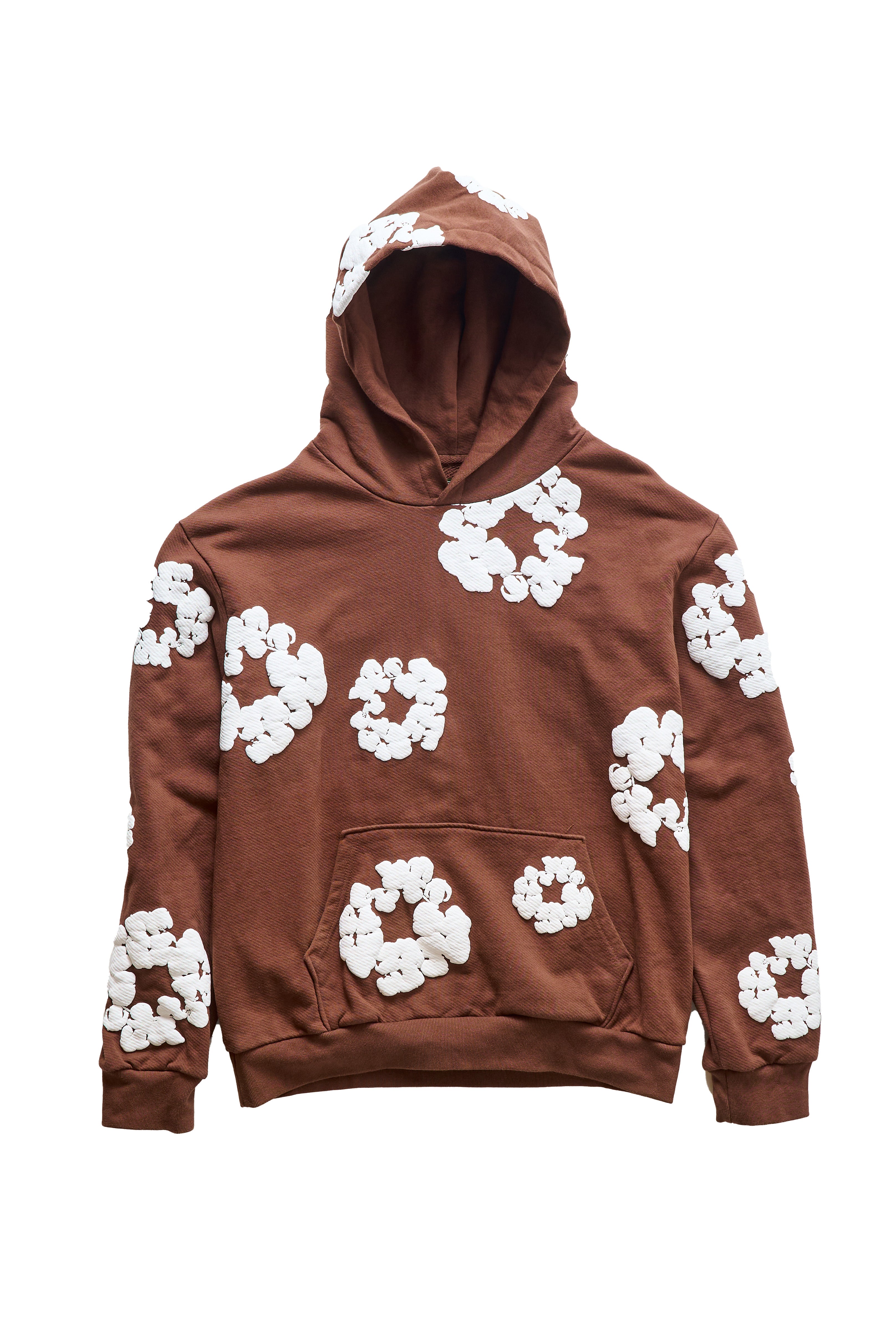 Denim Tears Wreath Graphic Print Hoodie Brown