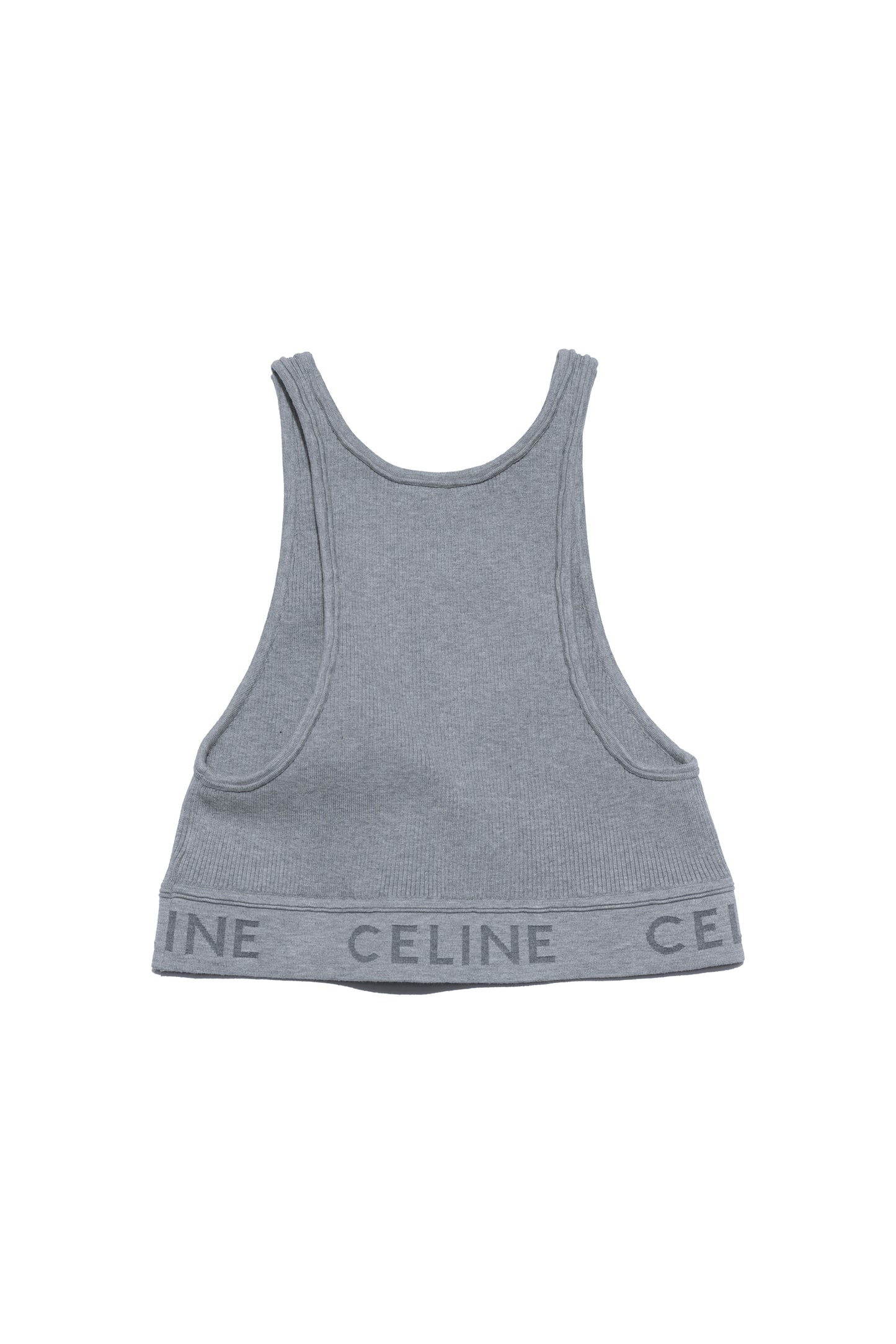 Celine Logo Tank Top Grey - Xia Office