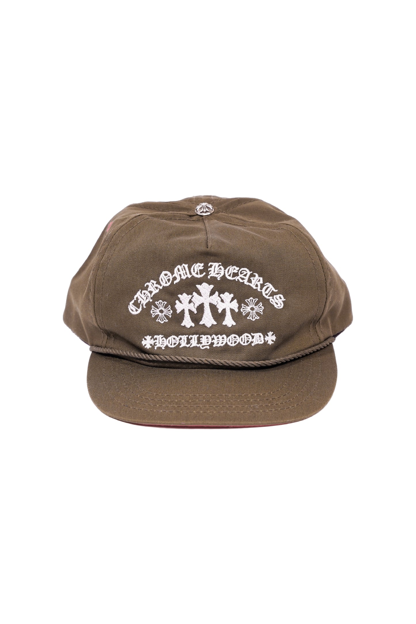 Chrome Hearts Triple Cross Snapback Hat Olive Green