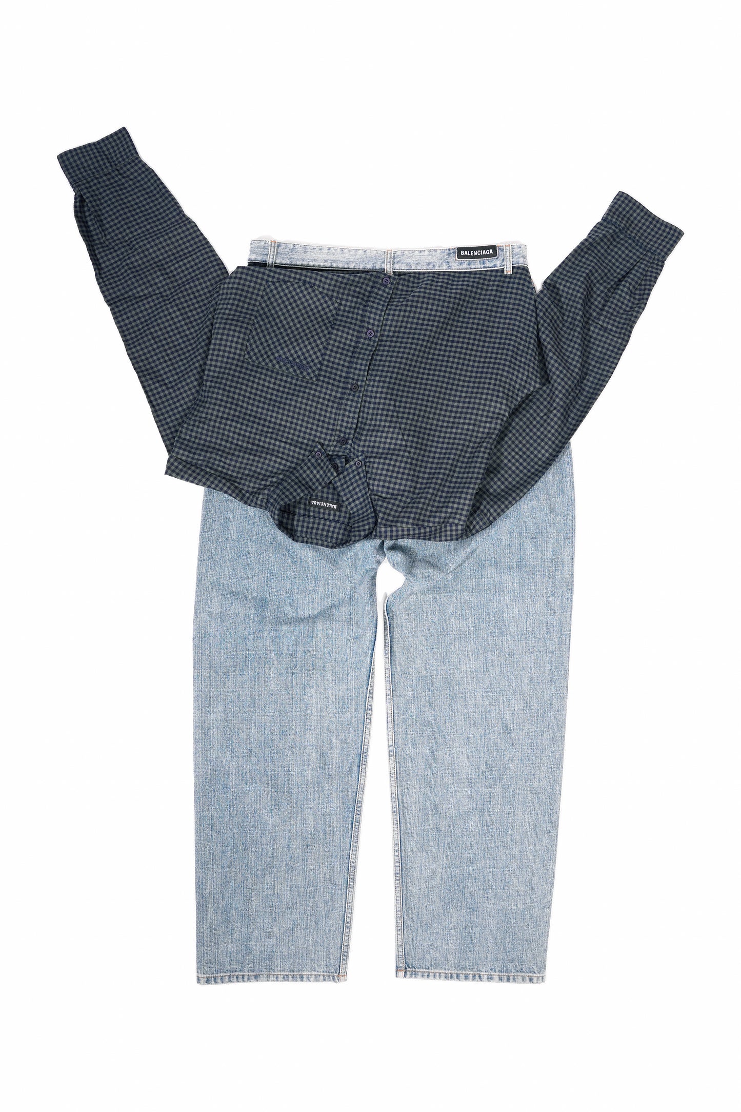 Balenciaga Hybrid Flannel Shirt Jeans