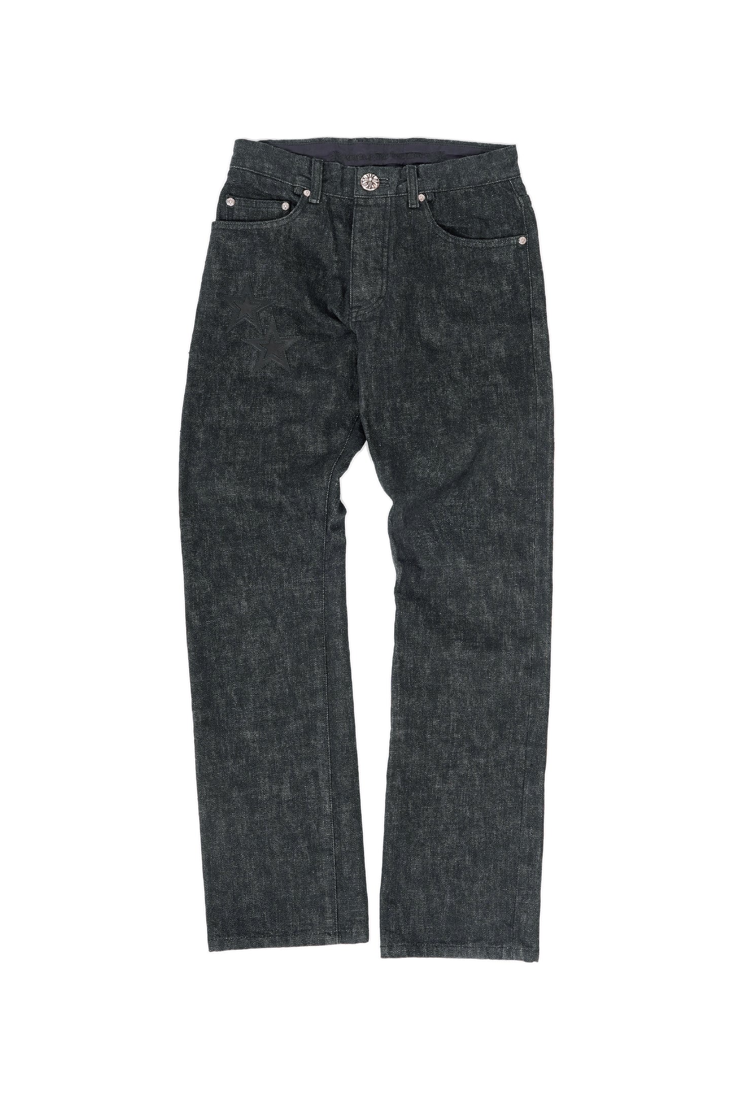 Chrome Hearts Black Star Patches Jeans