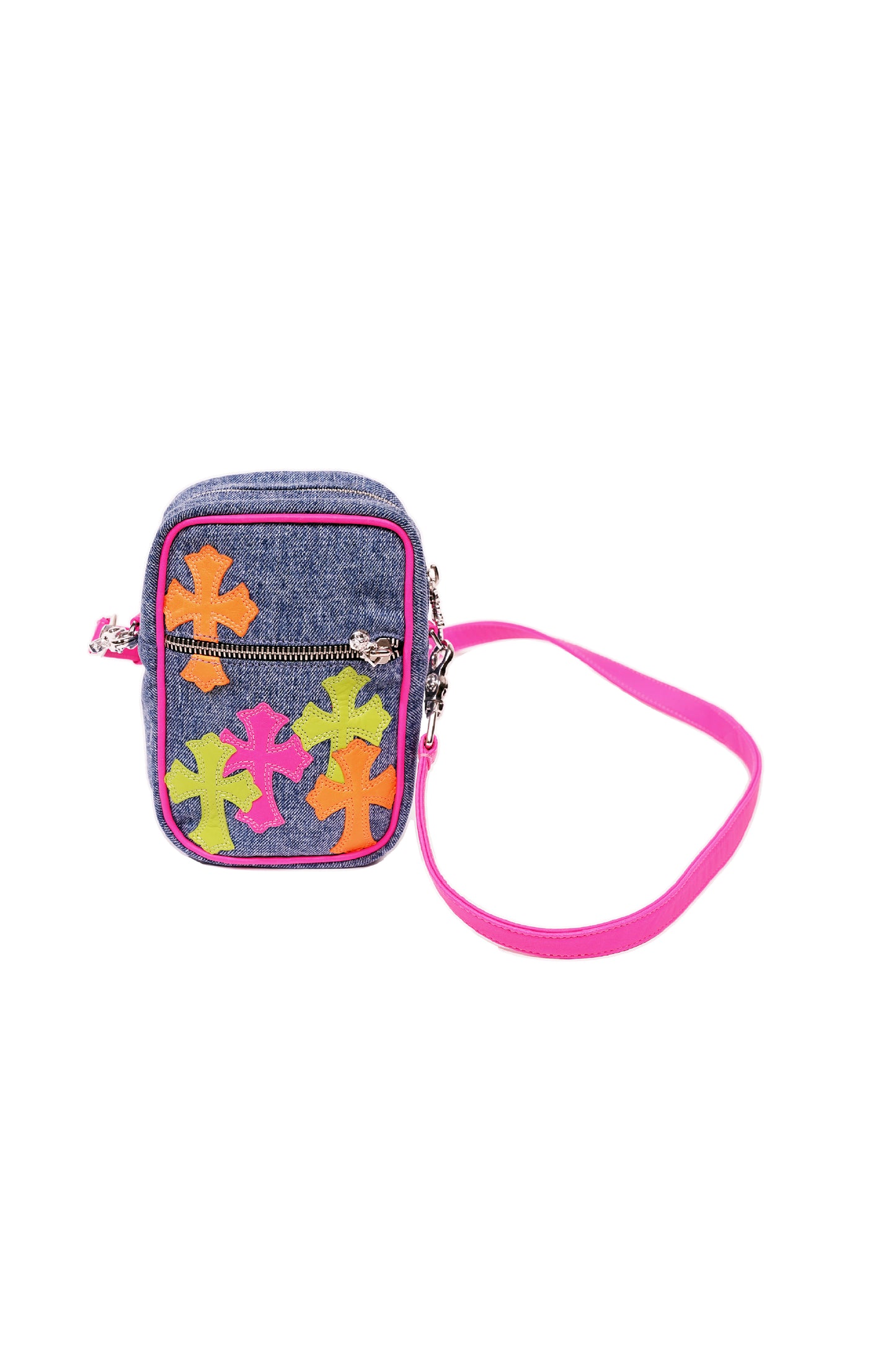 Chrome Hearts Multcolor Denim Cross Patch Taka Bag