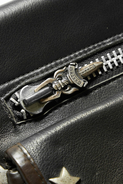 Chrome Hearts Vintage Motorcycle Saddlebag and Riding Gloves