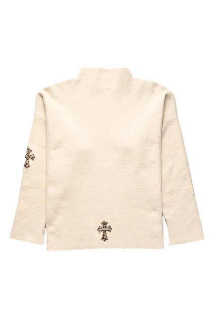 Chrome Hearts Knitted Cream Cheetah Patch Sweater