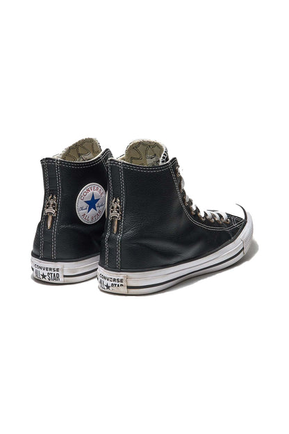 Chrome Hearts Converse Black Leather Cross Silver Dagger Sneakers