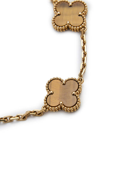 Van Cleef & Arpels Tiger's Eye Vintage Alhambra 5 Motifs Bracelet
