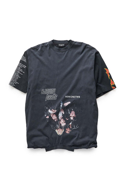 Balenciaga Black Faded Upside Down Speed Hunters Printed T-Shirt