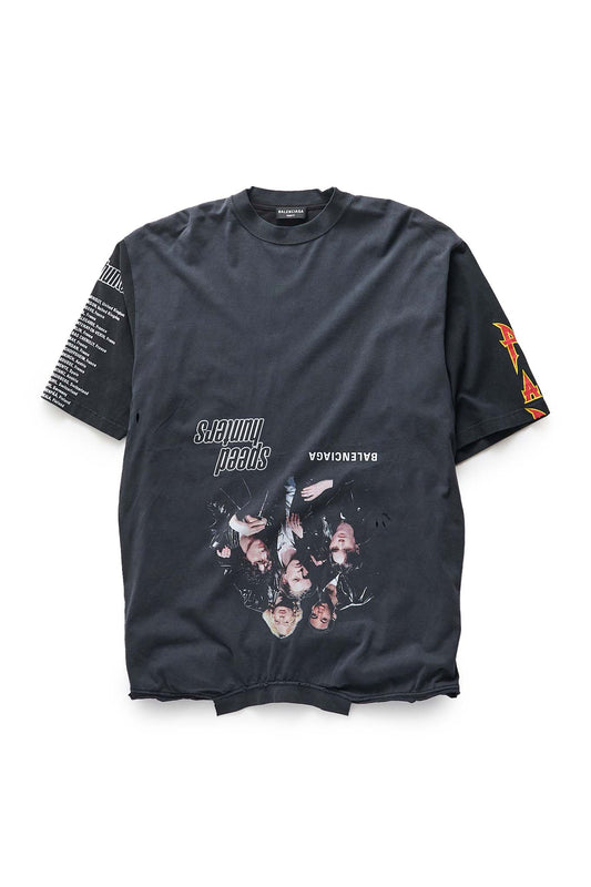 Balenciaga Black Faded Upside Down Speed Hunters Printed T-Shirt