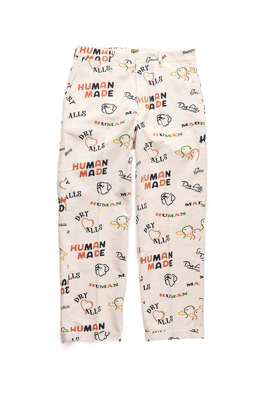 Human Made Printed Chino Pants In Cream