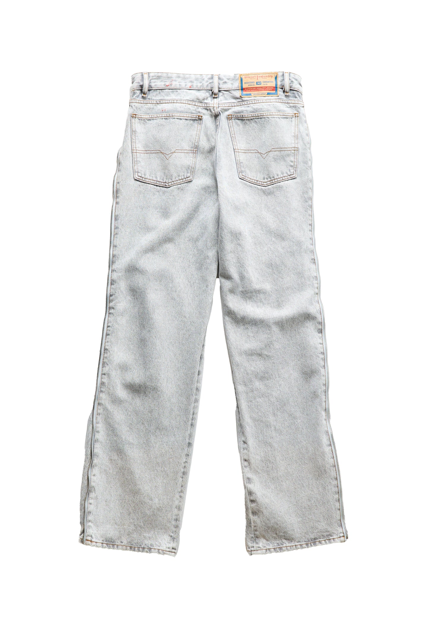 Dissel Side Zipper Grey Denim Jeans