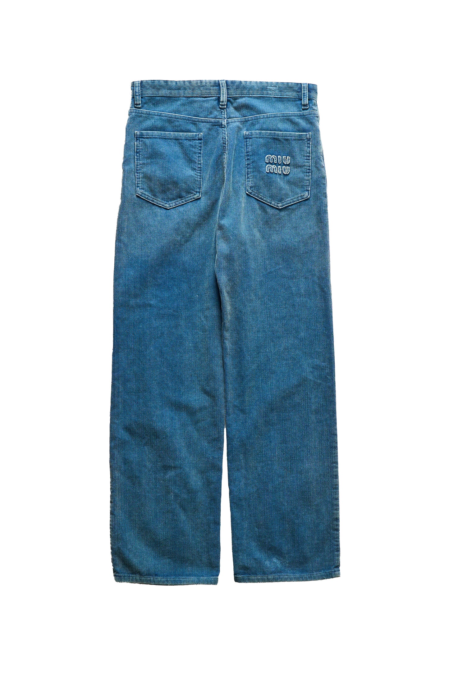Miu Miu Women's Blue Corduroy Trousers