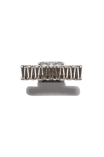 Prada Metal Hair Clip Silver