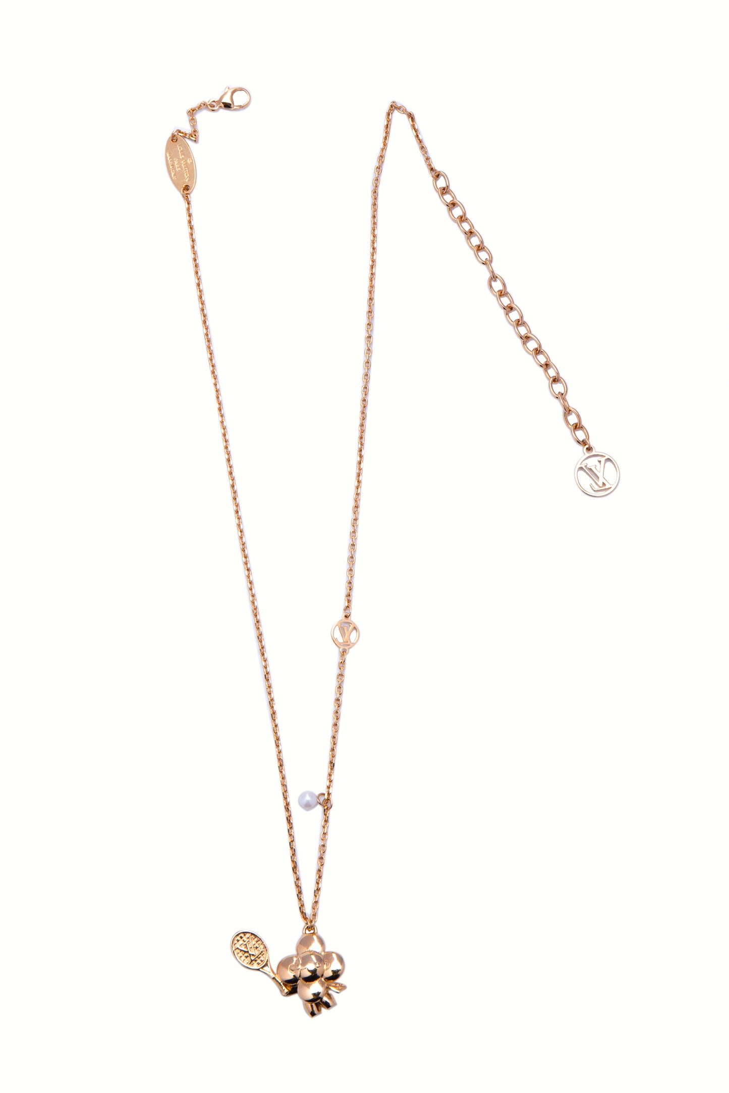 Louis Vuitton Vivienne on the Court Tennis Pendant Charm in Gold