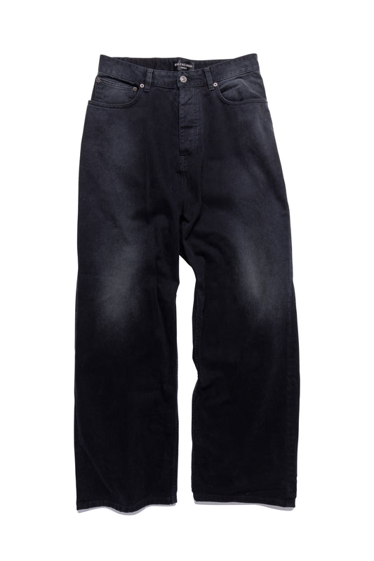 Balenciaga High-rise Wide-leg Black Denim Jeans