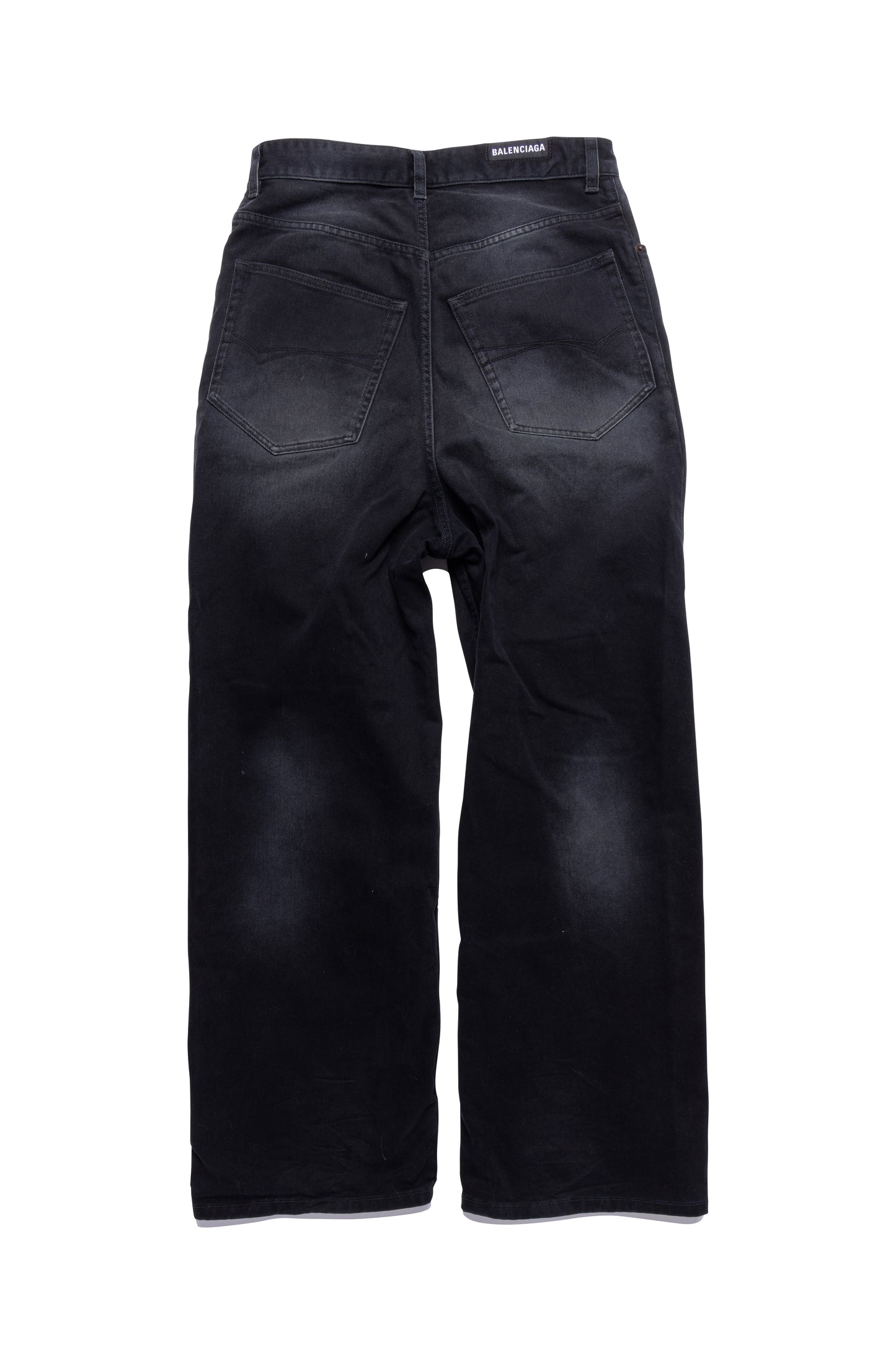 Balenciaga High-rise Wide-leg Black Denim Jeans