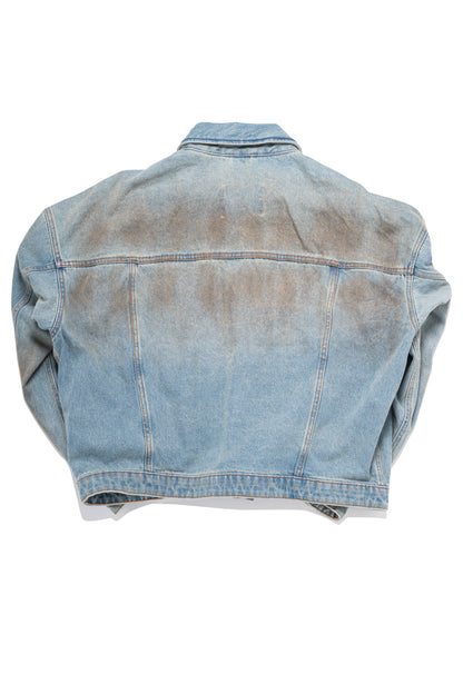 Vintage Dirty-washed Effect Oversize Denim Jacket