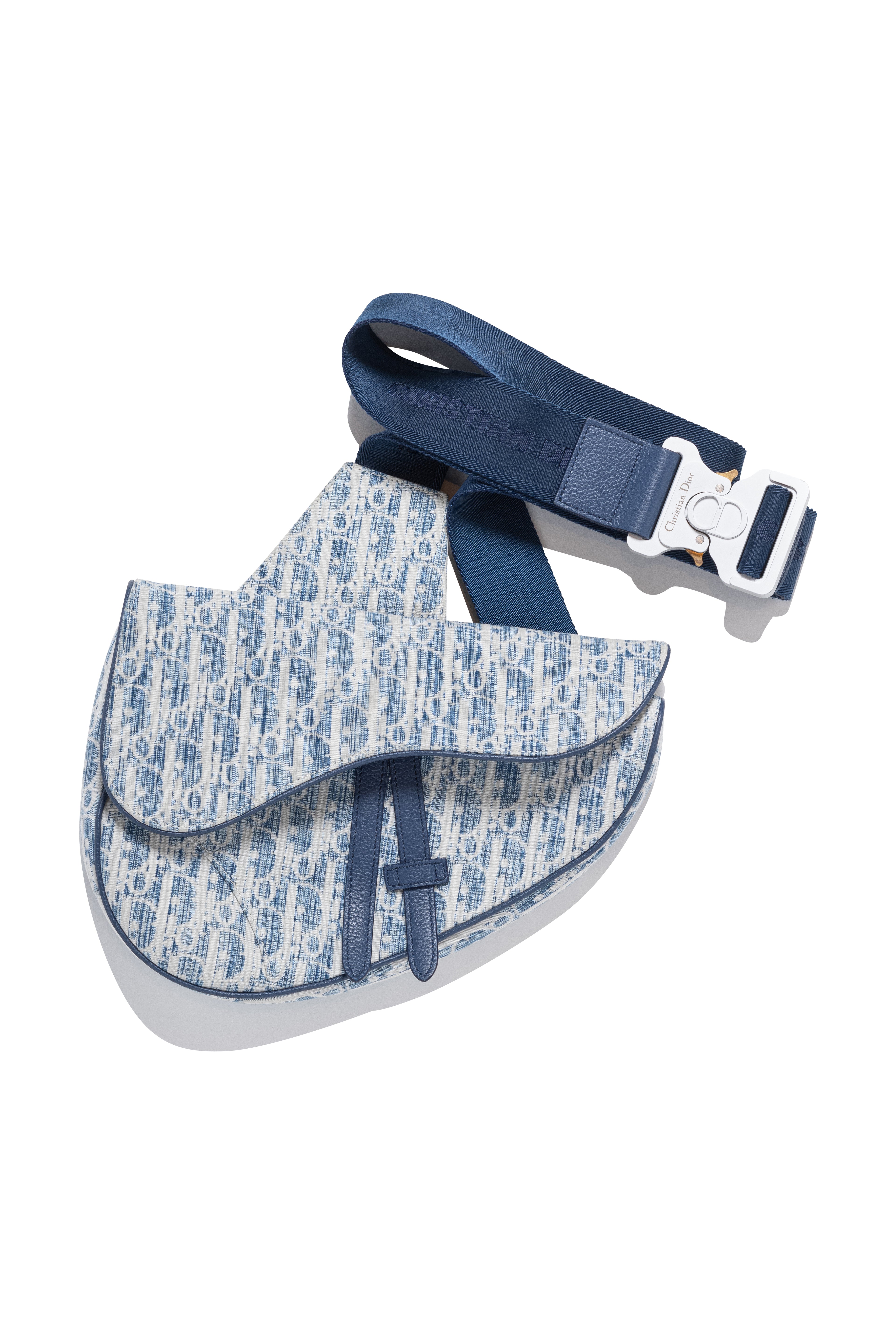 Dior 2021 Denim Jacquard Oblique Kasuri Saddle Bag