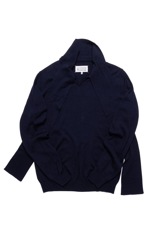 Maison Margiela Navy Wool Cardigan