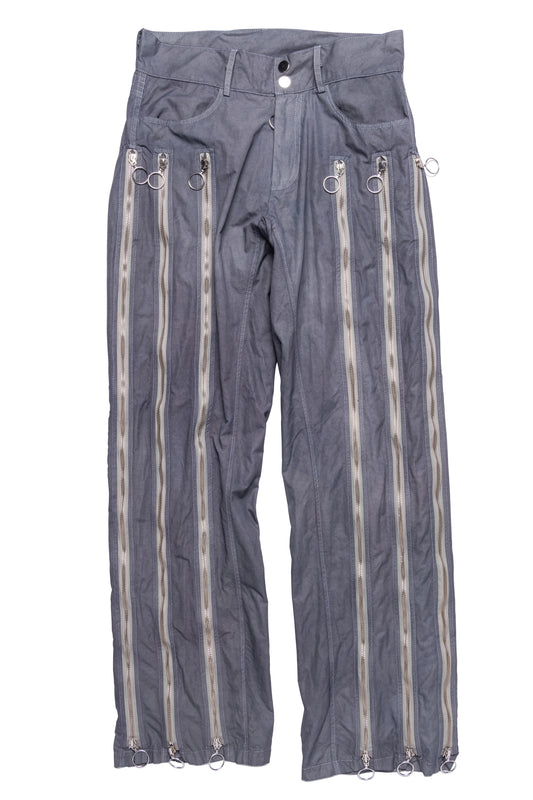 Charlie Constantinou Gray Adjustable Zip Trousers