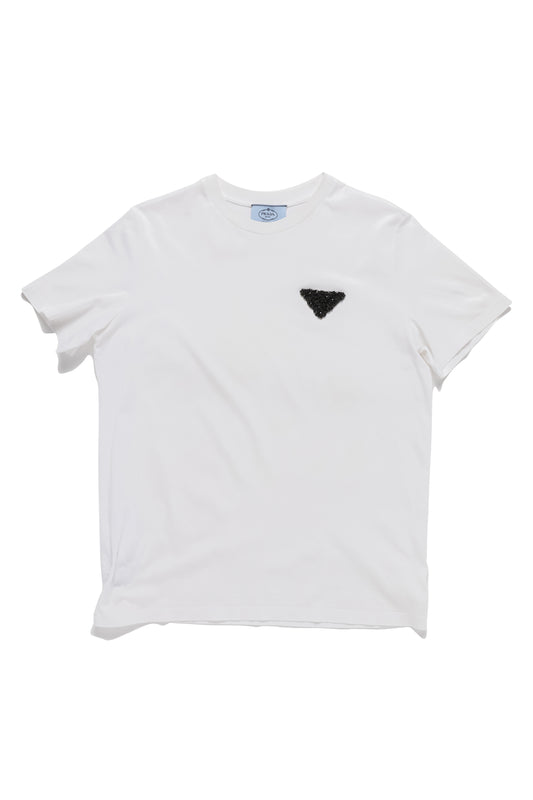 Prada Embellished Logo Jersey T-Shirt