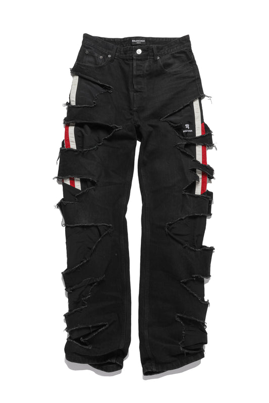 Balenciaga Hybrid Slashed Loose Fit Denim