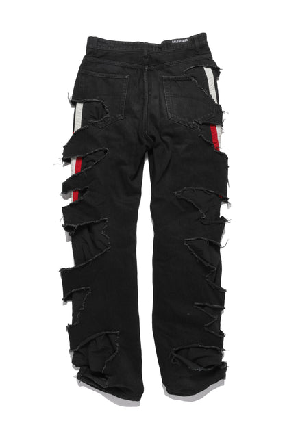 Balenciaga Hybrid Slashed Loose Fit Denim