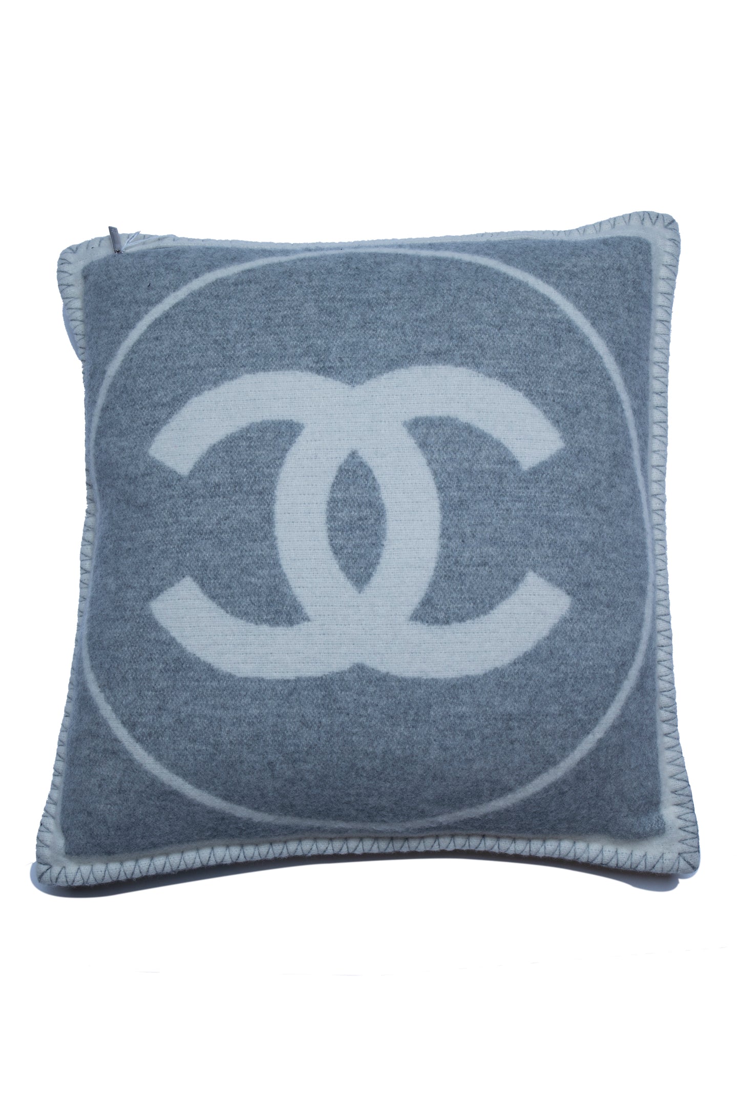 Chanel CC Throw Pillow in Grey