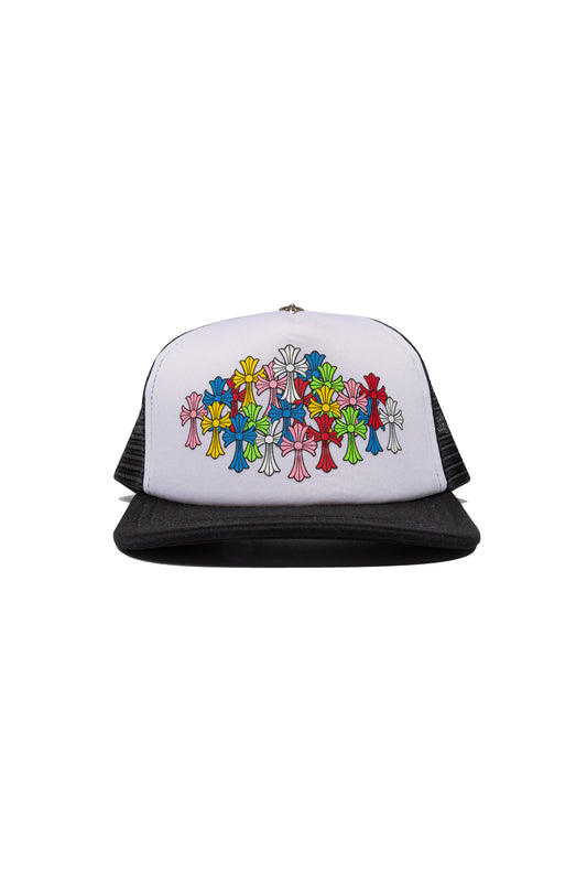 Chrome Hearts Multicolor Cemetery Crosses Logo Trucker Hat