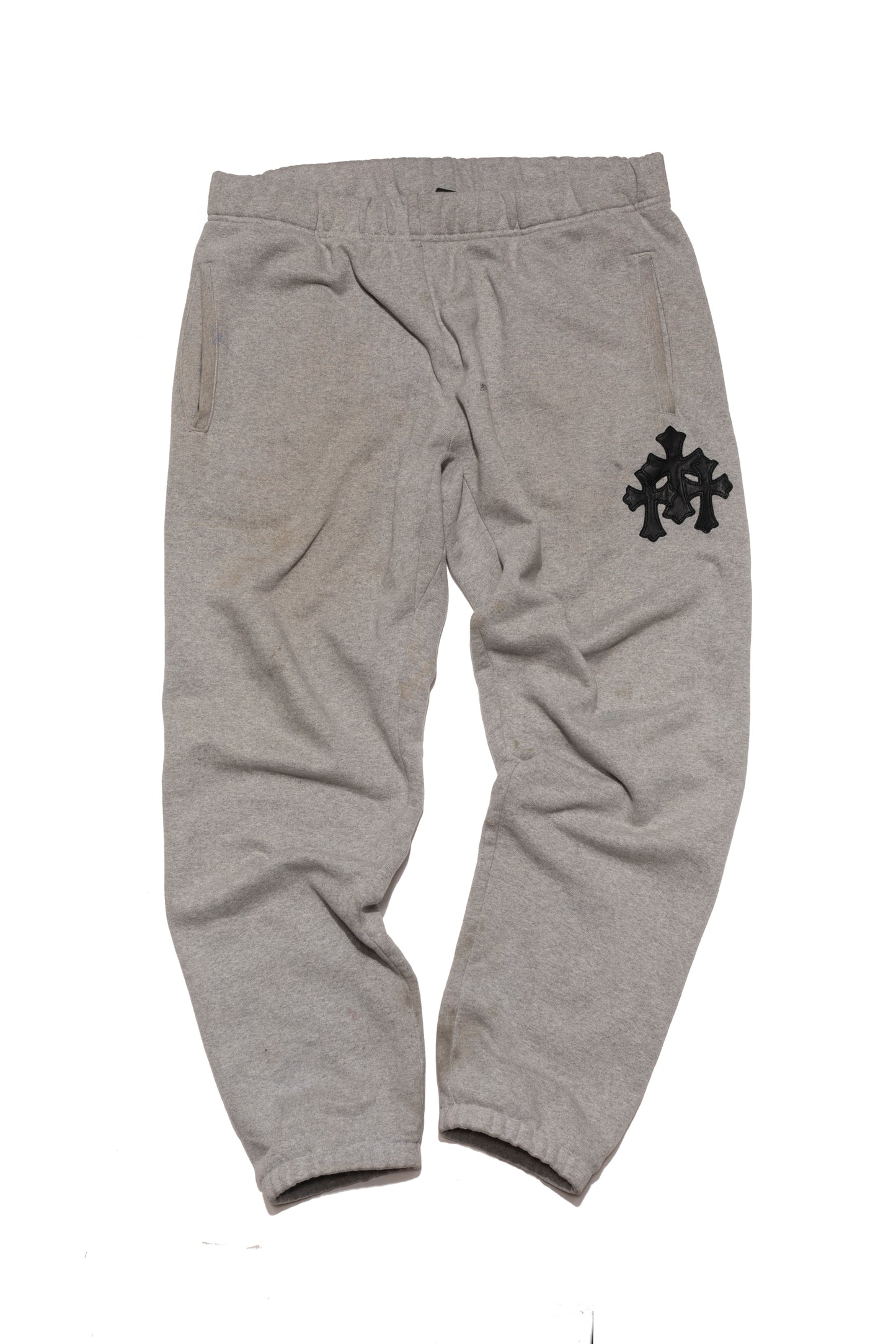 Chrome Hearts Grey Paper Jam Cross Patch Sweatpants