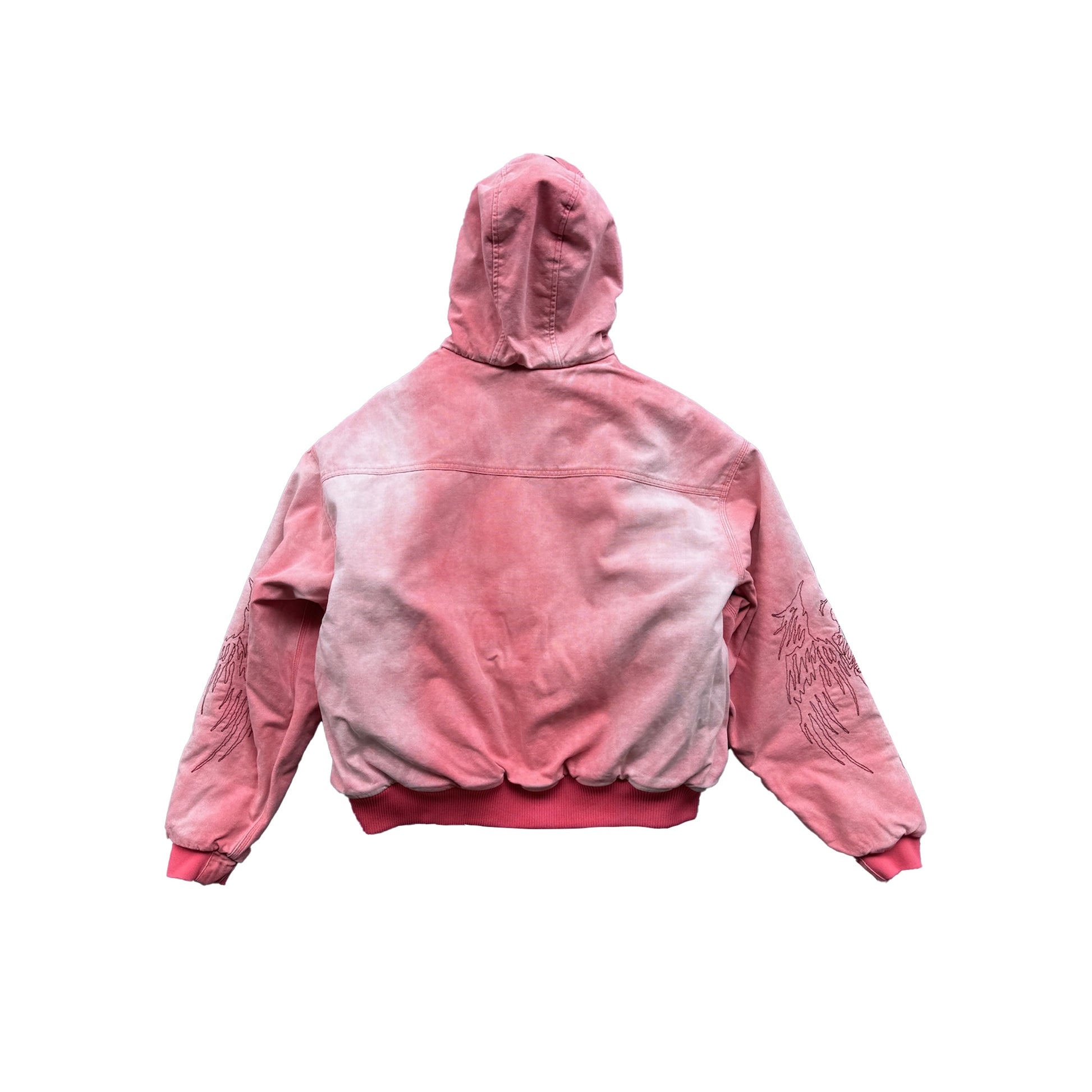 CEEC Skull Angel Quilted Cotton Hooded Zipped Jacket in Dirty Pink - Xia Office