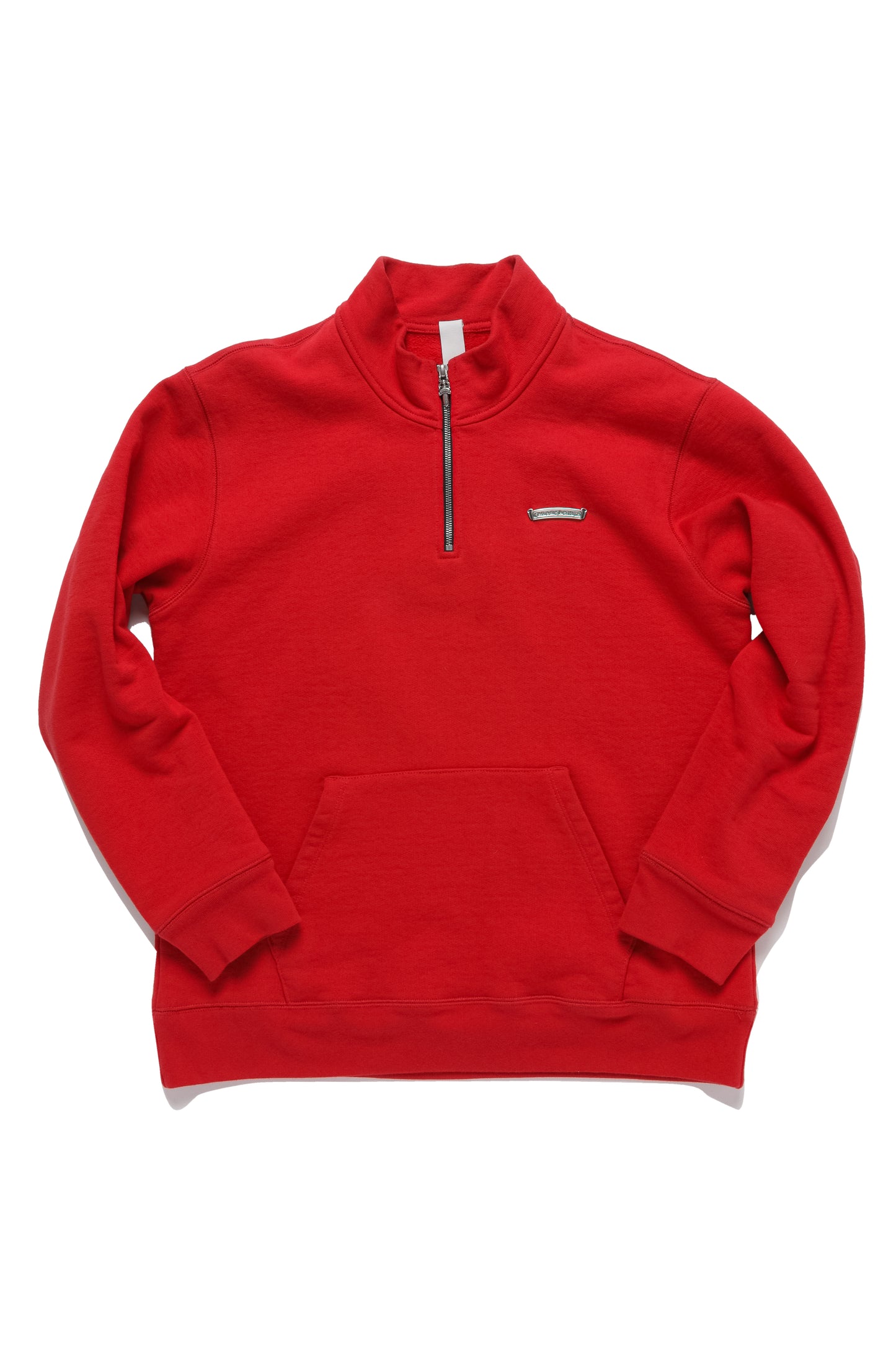 Chrome Hearts Red Hollywood Cross Half Zip-Up Sweatshirt