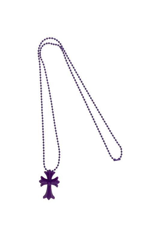 Chrome Hearts Purple Plastic Cross Necklace