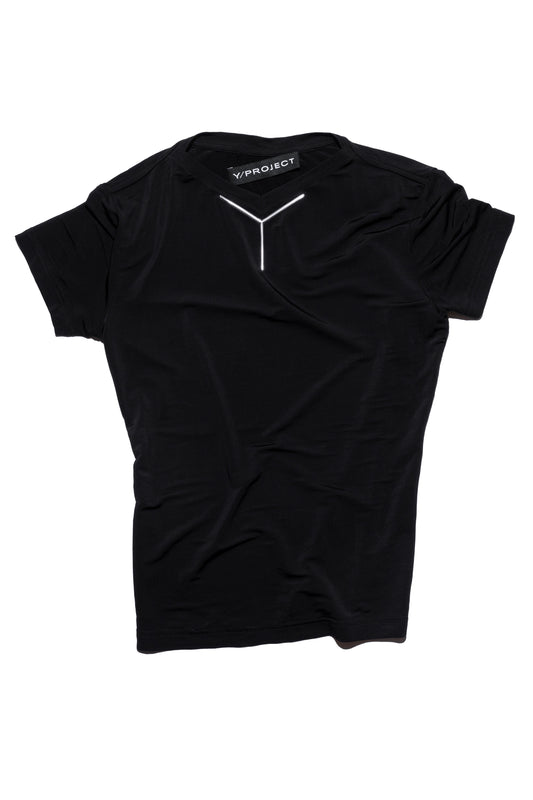 Y/PROJECT Logo-plaque Viscose T-shirt in Black