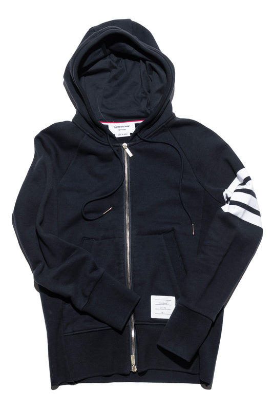 Thom Browne Classic Loopback 4-Bar Full Zip Hooded Sweatshirt