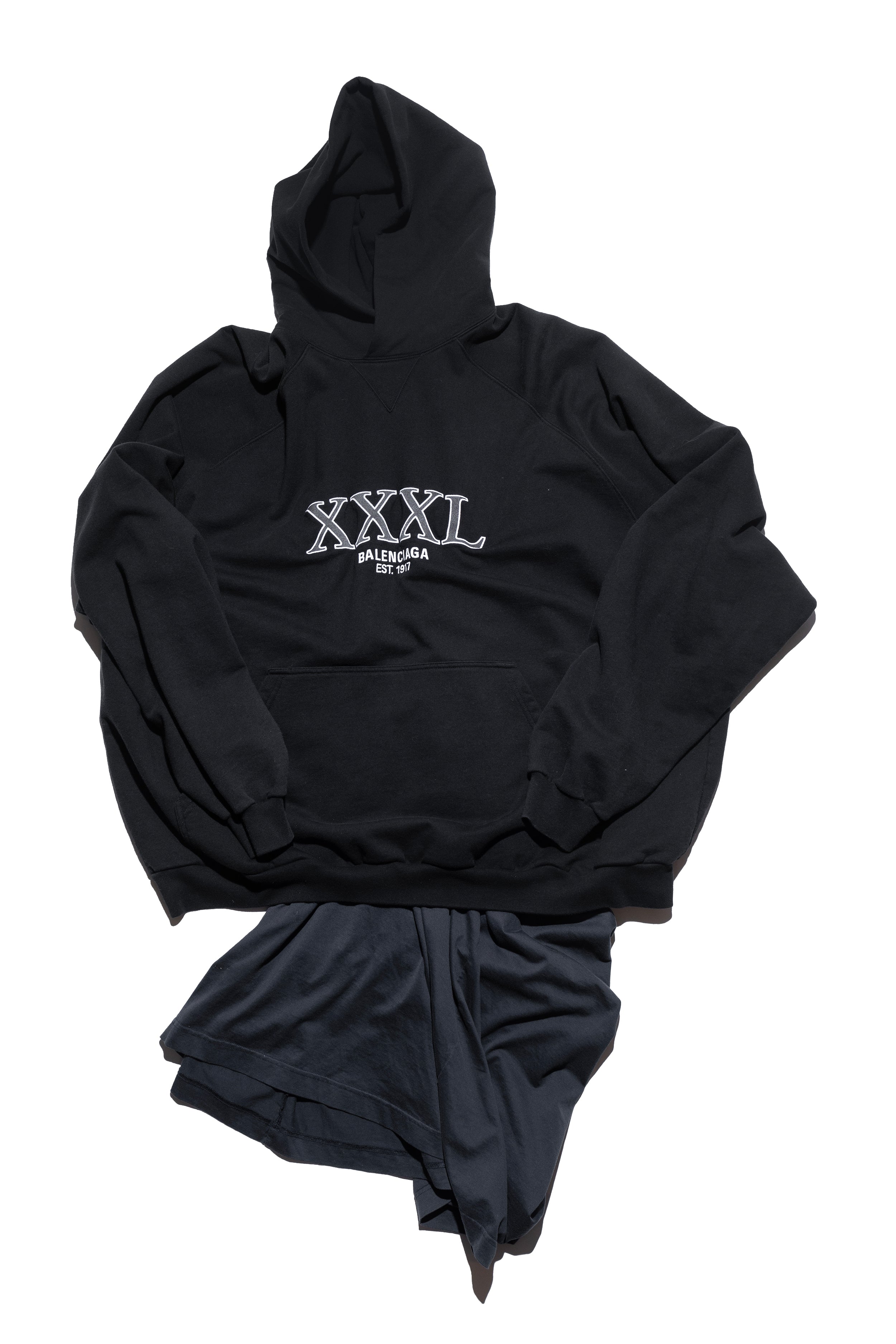 Balenciaga AW22 ‘XXXL’ Oversized T-Shirt Hybrid Skirted Hoodie