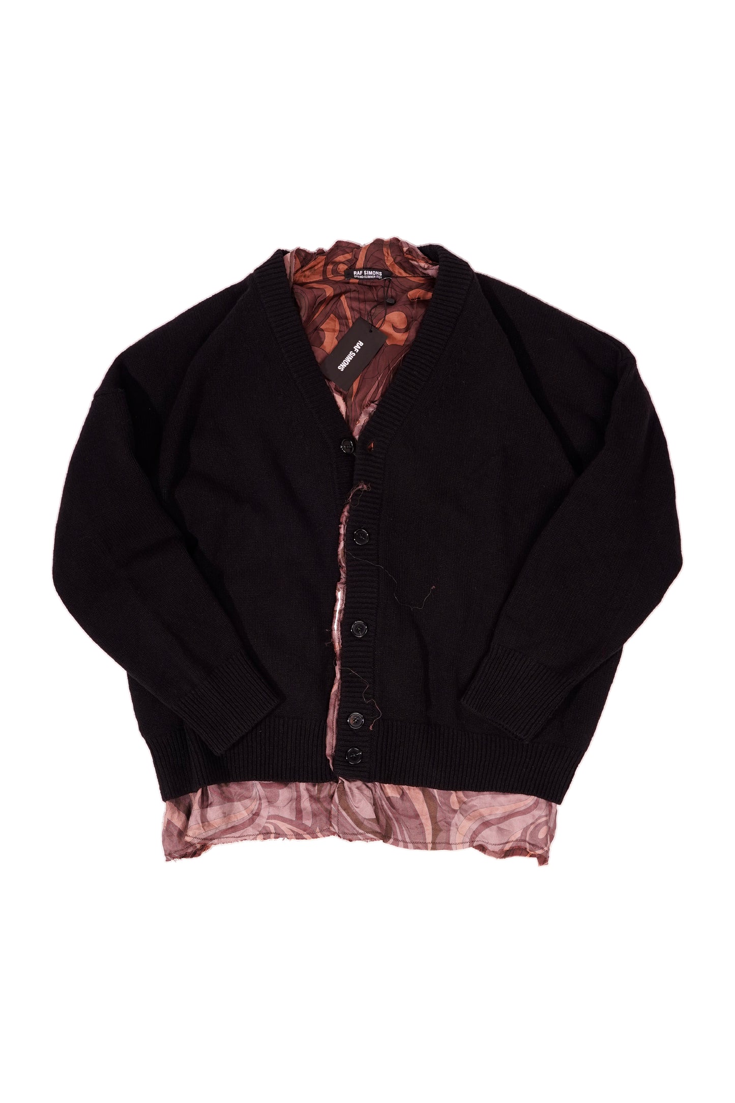 Raf Simons SS21 Oversized Italian Silk Lined Wool Cardigan