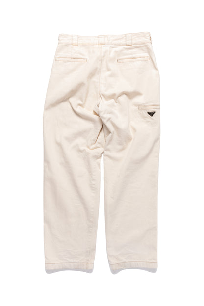 Prada Loose Fit Bull Denim Pants in Natural