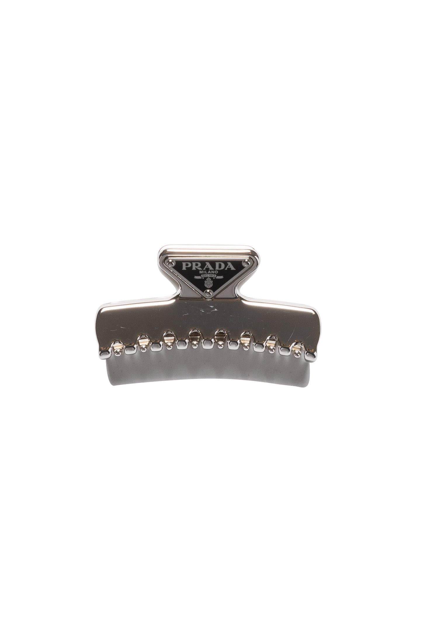 Prada Metal Hair Clip Silver