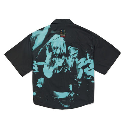 Rave Night Poplin Short-sleeved Shirt - Xia Office