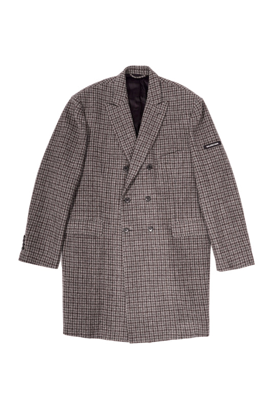 Balenciaga 18AW Double Breasted Tweed Coat