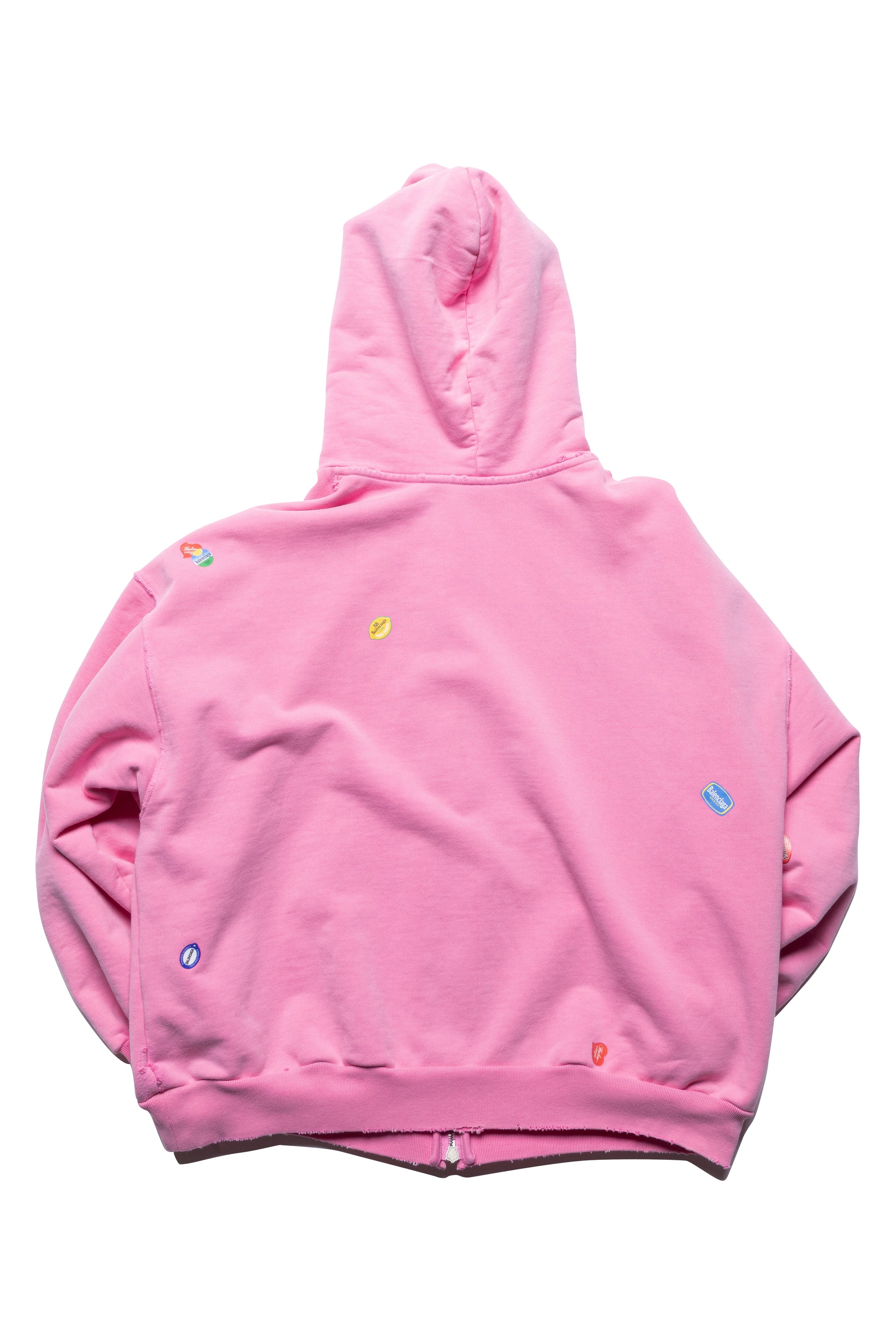 Balenciaga Fruity Zip-Up Hoodie Regular Fit in Dirty Pink - Xia Office