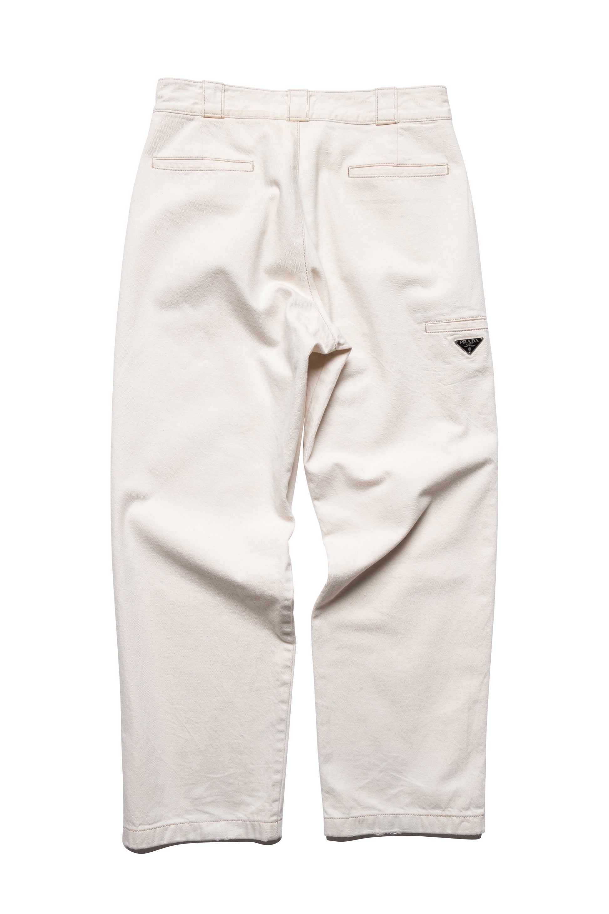 Prada Loose Fit Bull Denim Pants in Natural - Xia Office