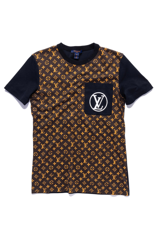 Louis Vuitton Black/Brown Monogram Cotton Crew Neck T-Shirt