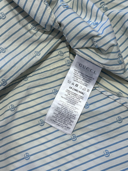 Gucci Striped Shirt with GG Logo Embroidered